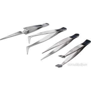 Jeux de pinces brucelle (165mm) / 4pcs - 808-389