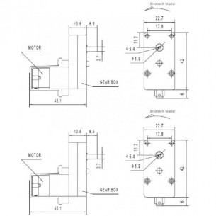 Micro DC Geared Motor with Back Shaft