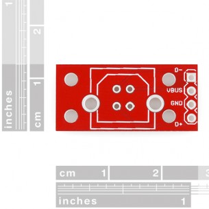 USB Female Type B Vertical Breakout Board